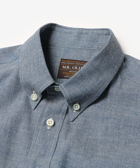 MR.OLIVE / 5oz VINTAGE CHAMBRAY / BUTTON DOWN SHIRT ミスターオリーブ/5oz ヴィンテージシャンブレー / ボタンダウンシャツ